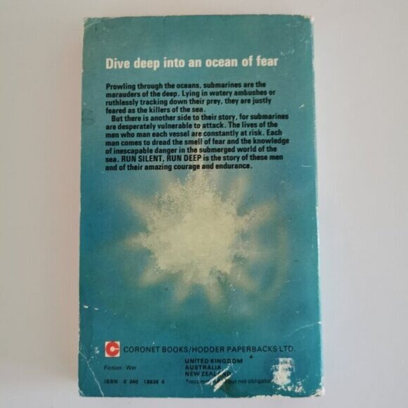 1974 Run Silent Run Deep Paperback Edward L Beach Coronet Submarine Fiction Hist - Picture 4 of 8